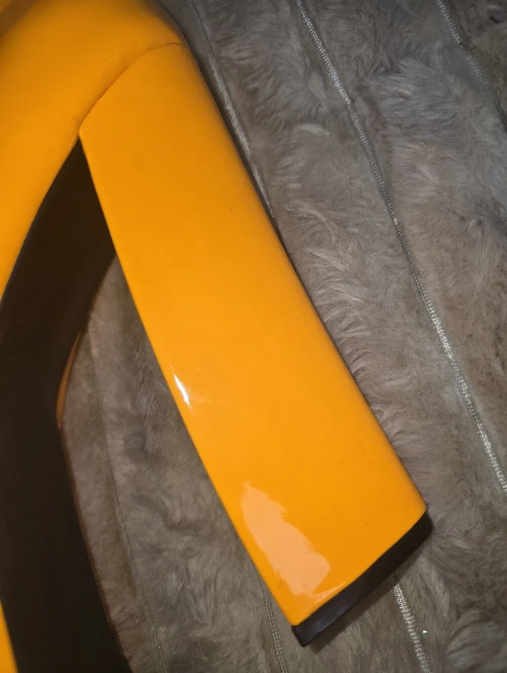 Patent Yellow Platform Peep-Toe Block Heels